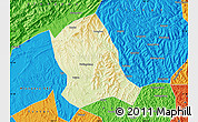 Physical Map of Zitong, political outside