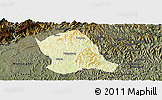 Physical Panoramic Map of Zitong, darken