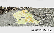 Physical Panoramic Map of Zitong, darken, semi-desaturated