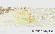 Physical Panoramic Map of Zitong, lighten