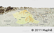 Physical Panoramic Map of Zitong, semi-desaturated