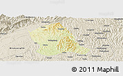 Physical Panoramic Map of Zitong, shaded relief outside