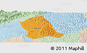 Political Panoramic Map of Zitong, lighten