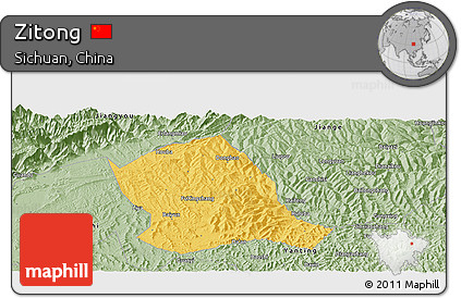 Savanna Style Panoramic Map of Zitong