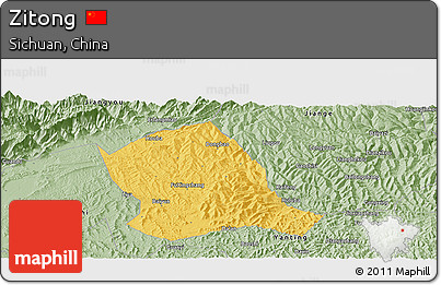 Savanna Style Panoramic Map of Zitong