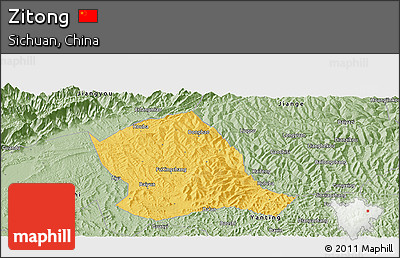 Savanna Style Panoramic Map of Zitong