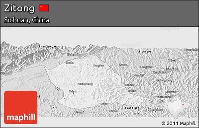Silver Style Panoramic Map of Zitong