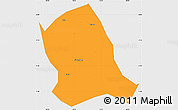 Political Simple Map of Zitong, single color outside