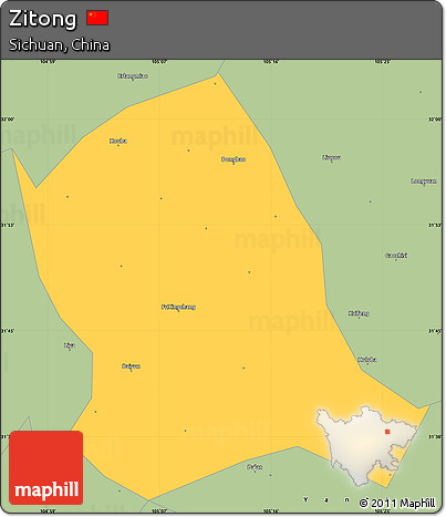 Savanna Style Simple Map of Zitong