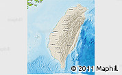 Shaded Relief 3D Map of Taiwan, physical outside