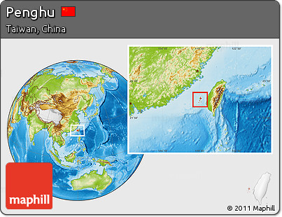 Physical Location Map of Penghu