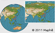 Satellite Location Map of Penghu, within the entire country