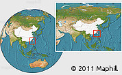 Satellite Location Map of Penghu, highlighted country, within the entire country