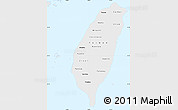 Political Shades Simple Map of Taiwan, single color outside