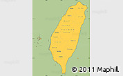 Savanna Style Simple Map of Taiwan, cropped outside