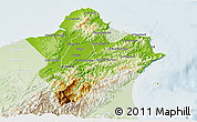 Physical 3D Map of Taibei, lighten