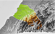 Physical 3D Map of Xinzhu, desaturated