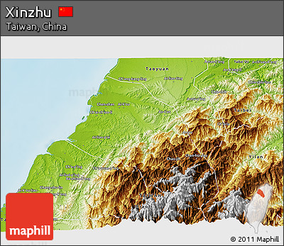 Physical 3D Map of Xinzhu