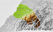 Physical 3D Map of Xinzhu, lighten, desaturated