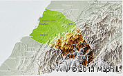 Physical 3D Map of Xinzhu, lighten, semi-desaturated