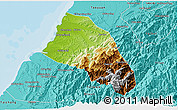 Physical 3D Map of Xinzhu, political outside