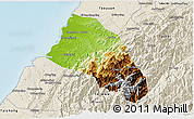 Physical 3D Map of Xinzhu, shaded relief outside