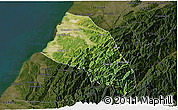 Satellite 3D Map of Xinzhu, darken