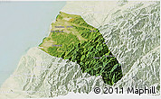 Satellite 3D Map of Xinzhu, lighten