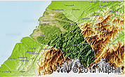 Satellite 3D Map of Xinzhu, physical outside