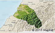 Satellite 3D Map of Xinzhu, shaded relief outside