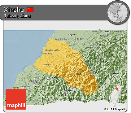 Savanna Style 3D Map of Xinzhu