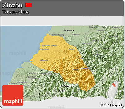 Savanna Style 3D Map of Xinzhu