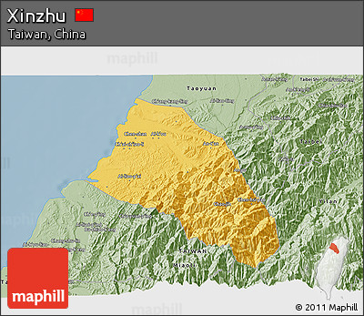 Savanna Style 3D Map of Xinzhu
