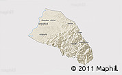 Shaded Relief 3D Map of Xinzhu, cropped outside