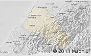Shaded Relief 3D Map of Xinzhu, desaturated