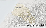 Shaded Relief 3D Map of Xinzhu, lighten, semi-desaturated