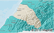 Shaded Relief 3D Map of Xinzhu, political outside