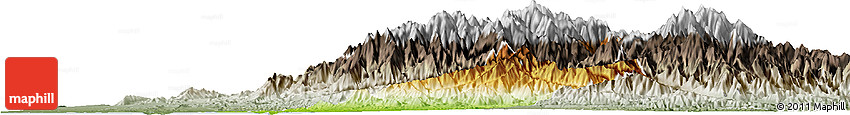 Physical Horizon Map of Xinzhu, semi-desaturated