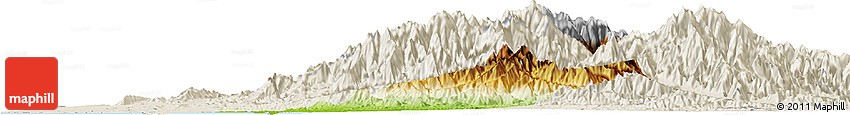 Physical Horizon Map of Xinzhu, shaded relief outside
