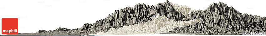 Shaded Relief Horizon Map of Xinzhu, darken