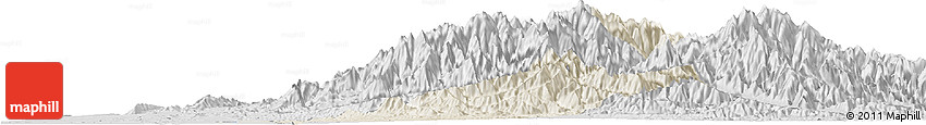 Shaded Relief Horizon Map of Xinzhu, desaturated