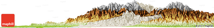 Shaded Relief Horizon Map of Xinzhu, physical outside