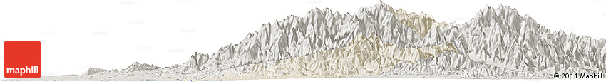 Shaded Relief Horizon Map of Xinzhu, semi-desaturated