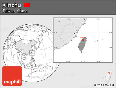 Blank Location Map of Xinzhu, highlighted country, highlighted parent region