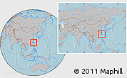 Gray Location Map of Xinzhu, within the entire country, hill shading
