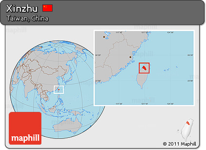 Gray Location Map of Xinzhu