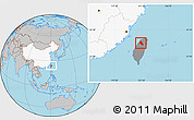 Gray Location Map of Xinzhu, highlighted country, highlighted parent region