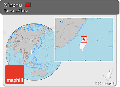Gray Location Map of Xinzhu, highlighted parent region