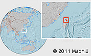 Gray Location Map of Xinzhu, hill shading