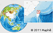 Physical Location Map of Xinzhu, highlighted country